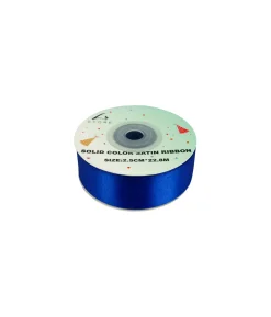Dark Blue Solid Colour Satin Ribbon 2.5cm