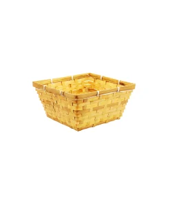 Dark Brown Sqaure Bamboo Baskets 23x23x11cm