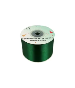 Dark Green Solid Colour Satin Ribbon 5cm