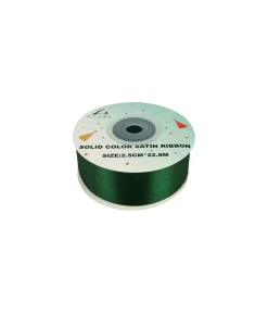 Dark Green Solid Colour Satin Ribbon 2.5cm