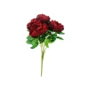 Dark Red Big Peony 5 Head 48cm