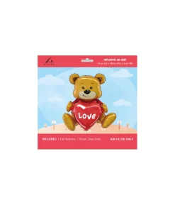 3D Bear With Love Foil Balloon 41x50x31cm