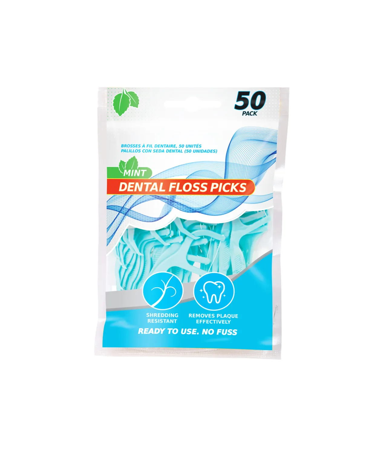 Dental Floss Pick Assorted 50pk