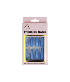 Dodger Blue Press On Nails 24pc
