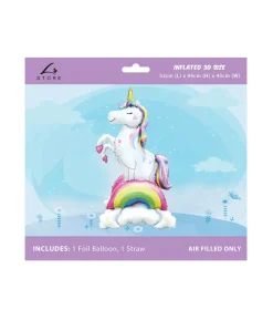 3D Unicorn Rainbow Foil Balloon 52x94x43cm