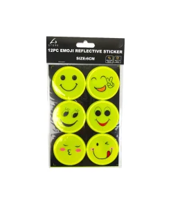 Emoji Reflective Sticker 6cm 12pc