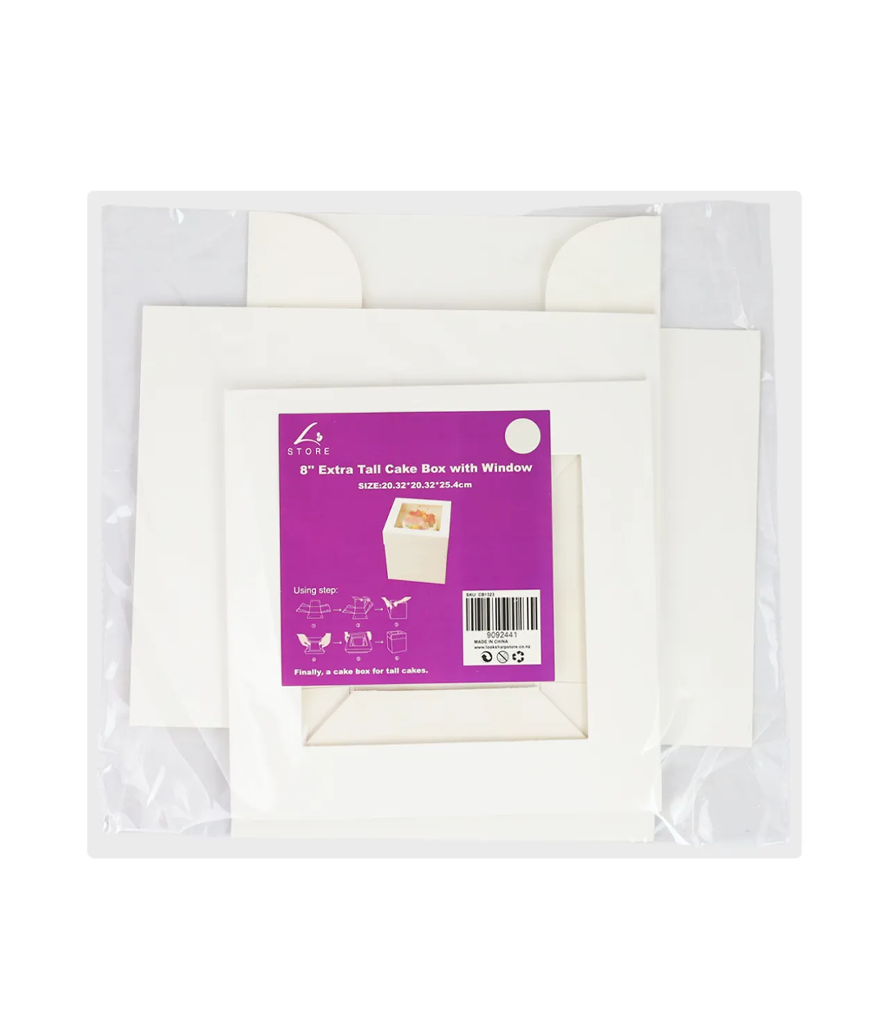 Extra Tall Cake Box with Window 8in