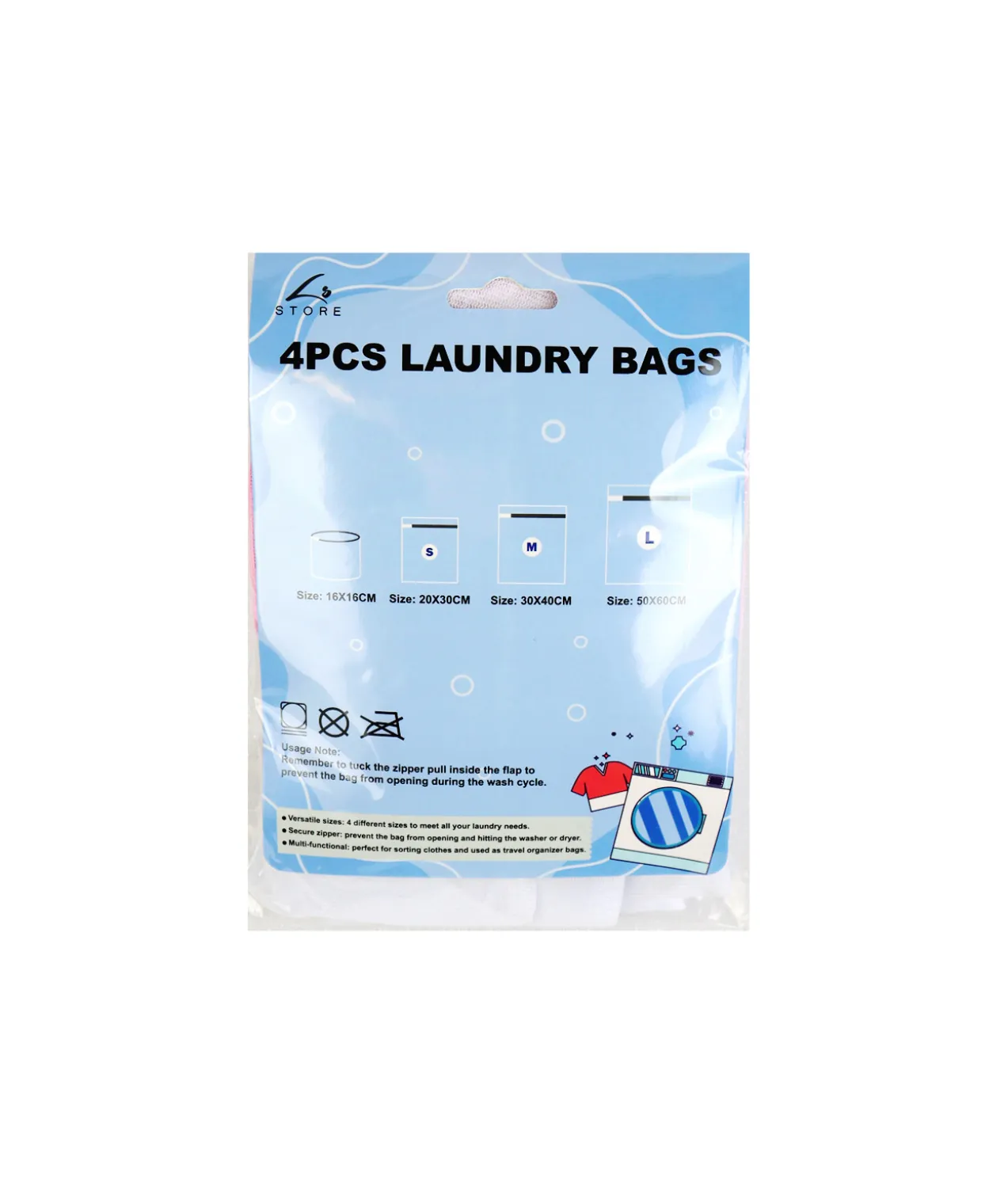 Fine Mesh Laundry Bags 4pc