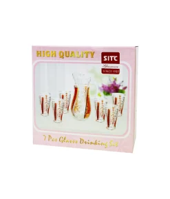 Floral Glass Jug and Drinking Glasses Set 1500ml