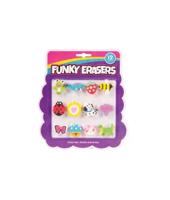 Funky Erasers Assorted 12pk