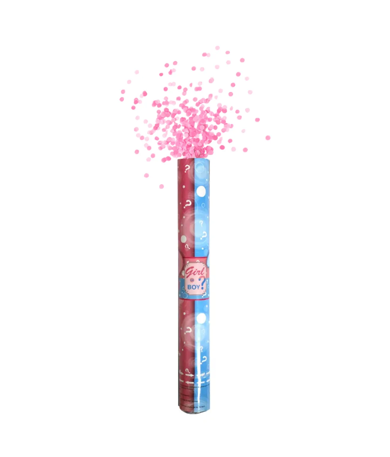 Gender Reveal Pink Confetti Party Cannon 40cm