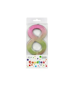 Giant Iridescent Number Candle 8