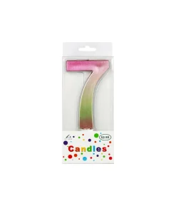 Giant Iridescent Number Candle 7