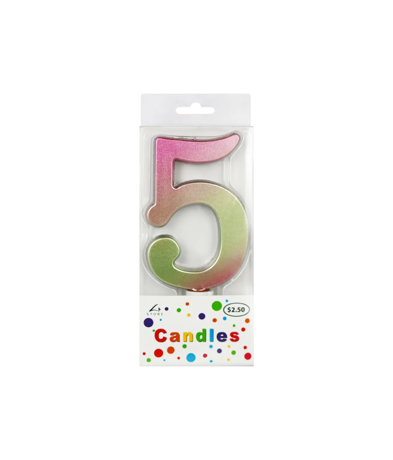 Giant Iridescent Number Candle 5