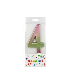 Giant Iridescent Number Candle 4