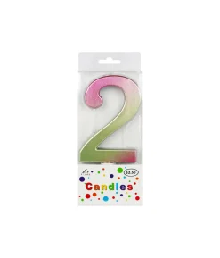 Giant Iridescent Number Candle 2