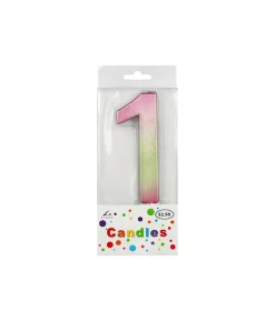 Giant Iridescent Number Candle 1