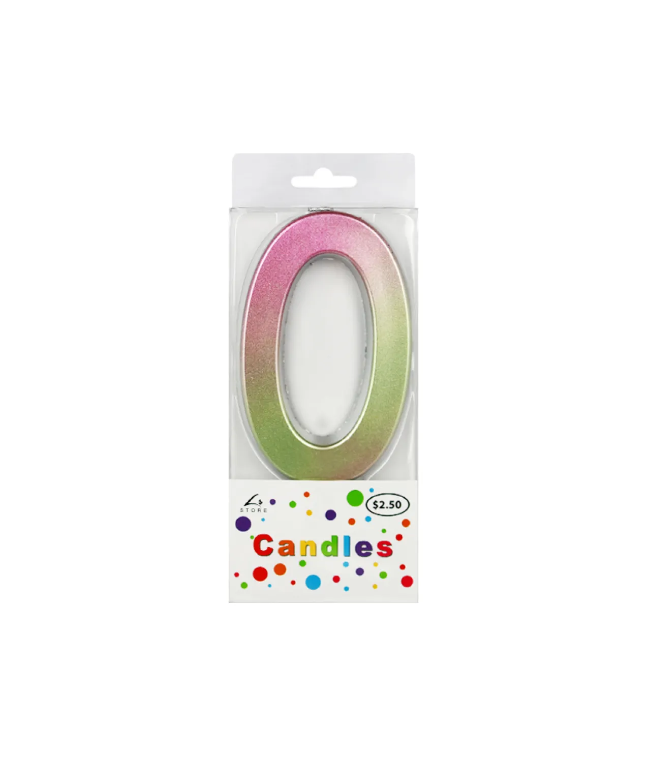 Giant Iridescent Number Candle 0
