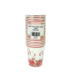 Girl Hot Stamping Paper Cups 9oz 20pc