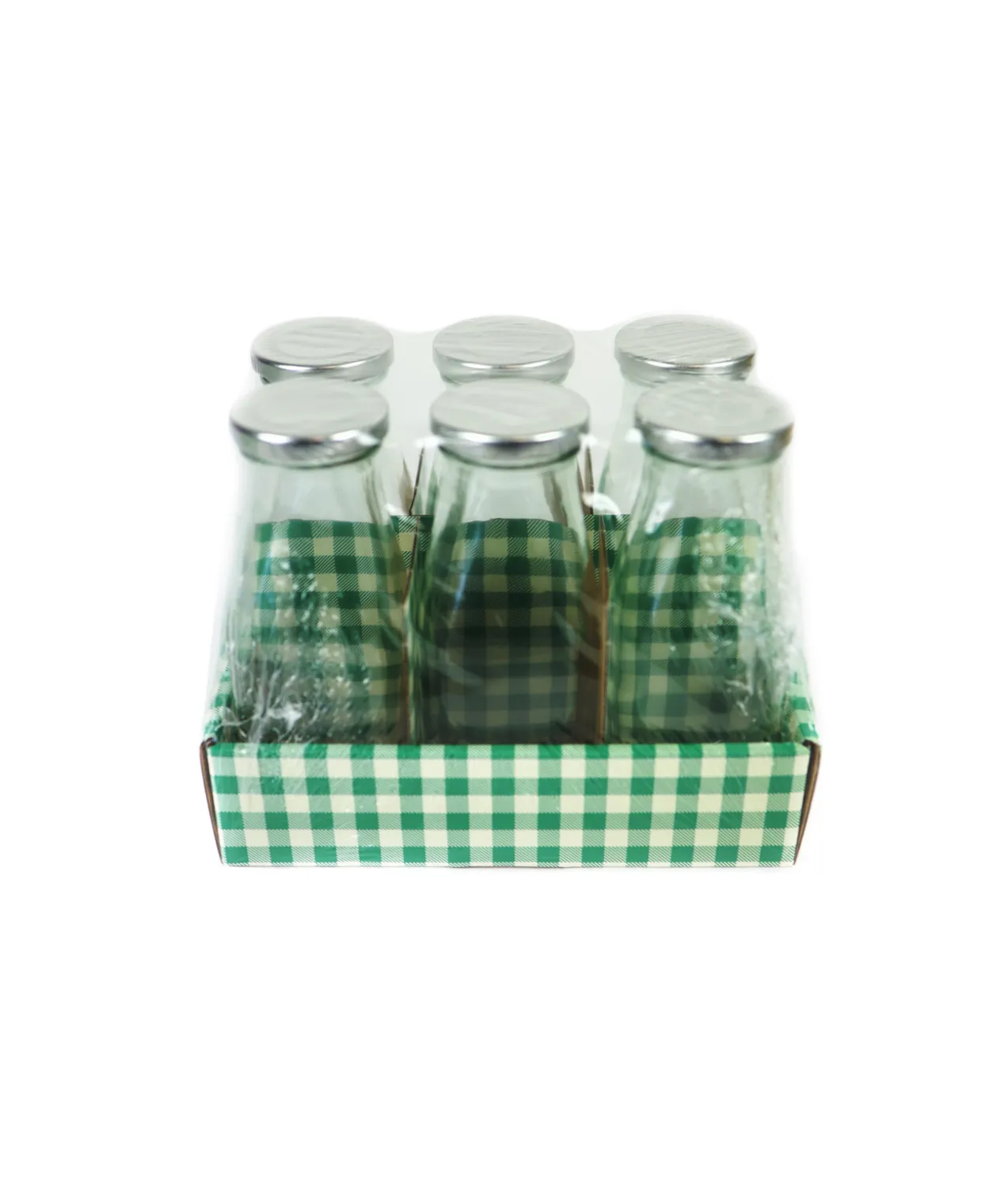 Glass Bottle with Tin Lid 300ml 6pk
