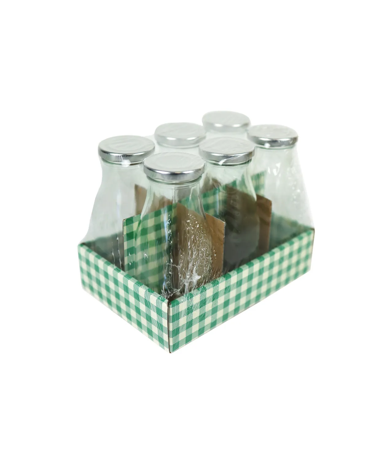 Glass Bottle with Tin Lid 300ml 6pk