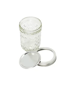 Glass Mason Jar With Metal Split Lid + Chalkboard 16oz