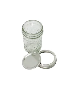 Glass Mason Jar With Metal Split Lid + Chalkboard 8oz