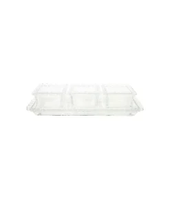 Glass Snack Bowls & Tray 4pc 30cm
