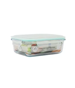 Glass Storage Container With Plastic Snap Lid 20.6×15.6×7.5cm
