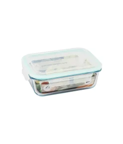 Glass Storage Container With Plastic Snap Lid 20.6×15.6×7.5cm
