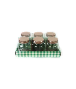 Glass Storage Jar with Copper Lid 160ml 6pk