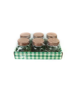 Glass Storage Jar with Copper Lid 80ml 6pk