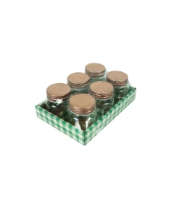 Glass Storage Jar with Copper Lid 80ml 6pk
