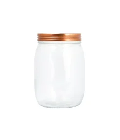 Glass Storage Jar With Copper Lid 980ml 11x11x15.6mm