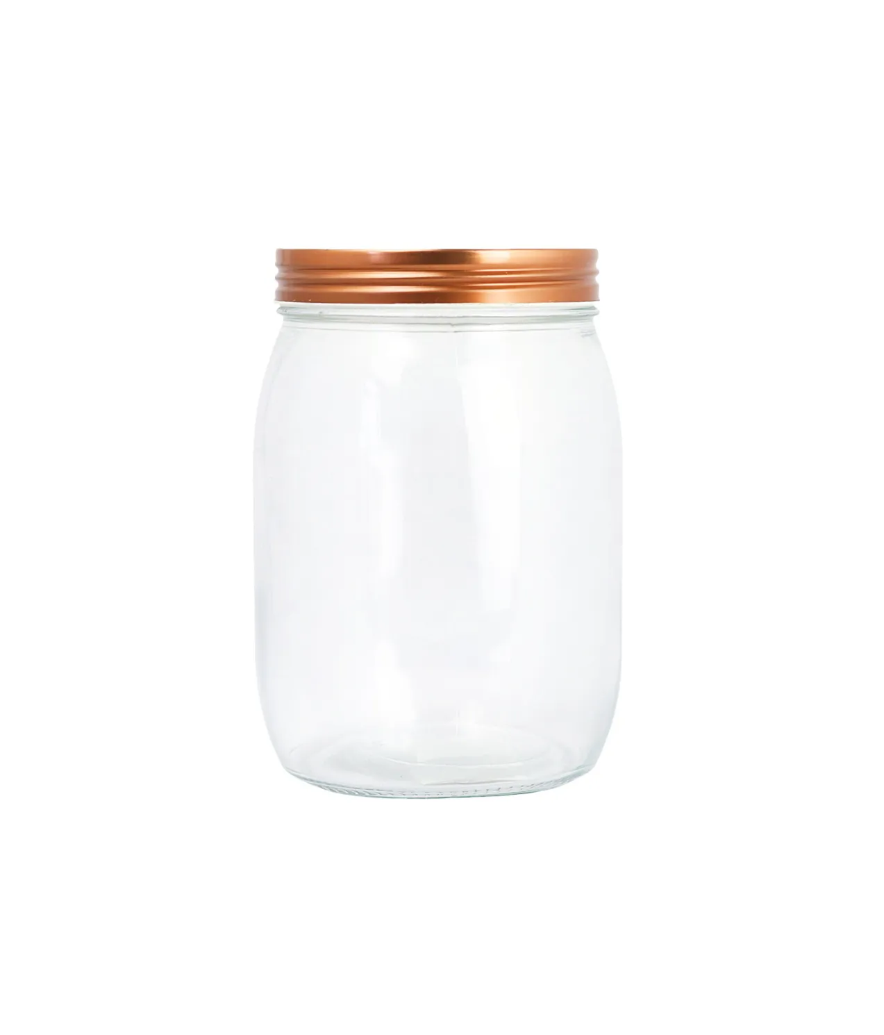 Glass Storage Jar With Copper Lid 980ml 11x11x15.6mm