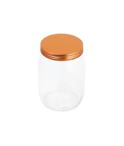 Glass Storage Jar With Copper Lid 980ml 11x11x15.6mm