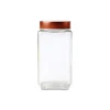 Glass Storage Jar With Copper Lid 9x9x18.5