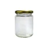 Glass Storage Jar With Gold Lid 6.9×6.9×9.5cm