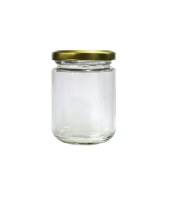 Glass Storage Jar With Gold Lid 6.9×6.9×9.5cm