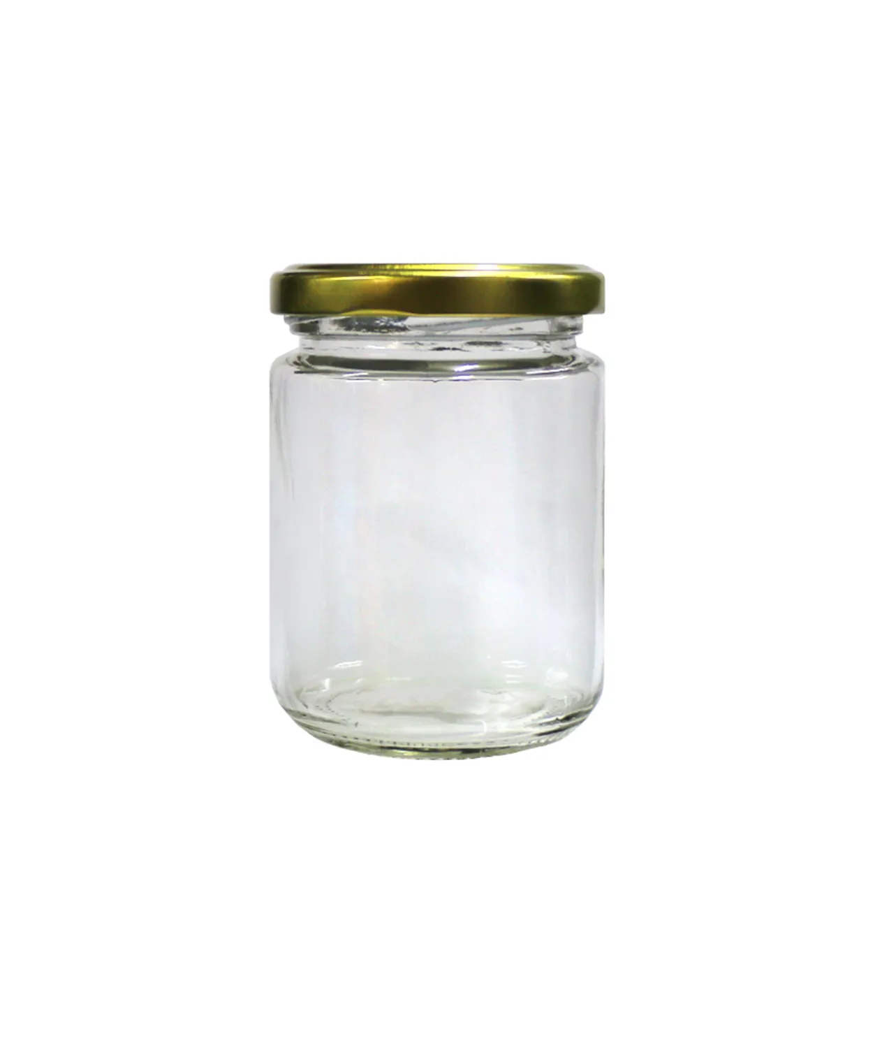 Glass Storage Jar With Gold Lid 6.9×6.9×9.5cm