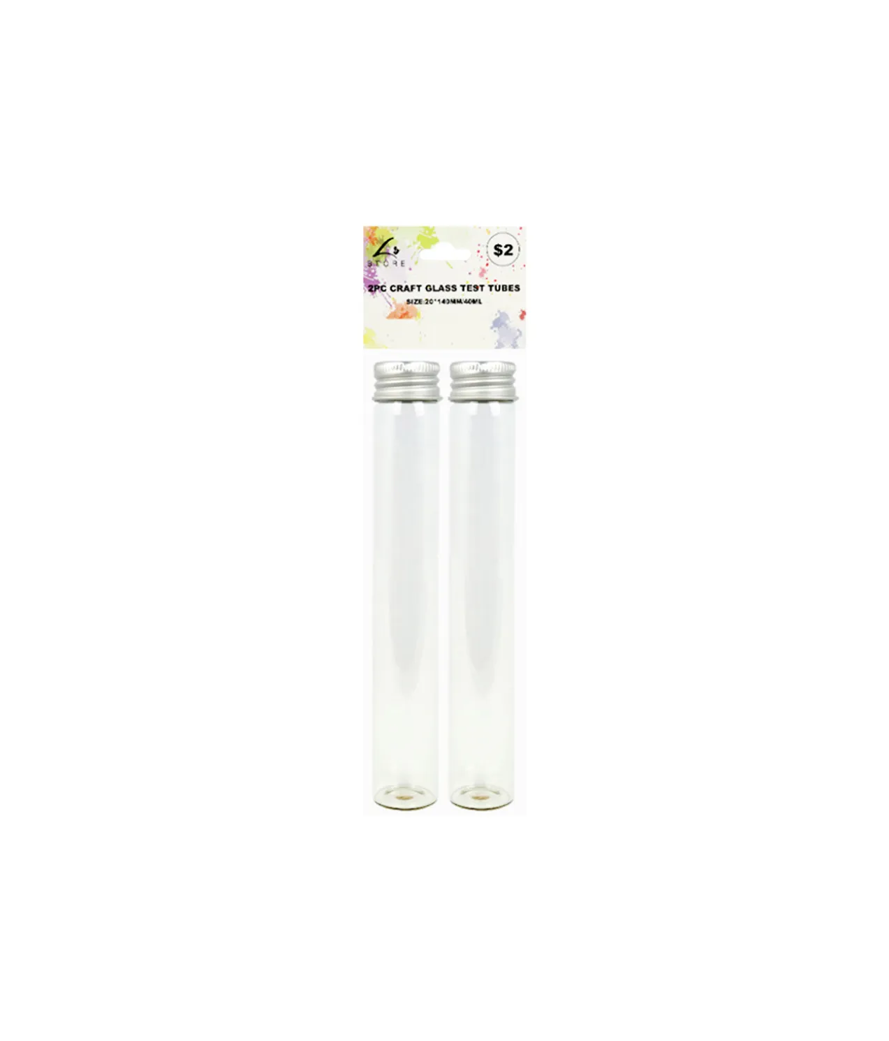 Glass Test Tubes 40ml 2pk