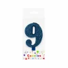 Glitter Blue Number Candle 9