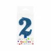 Glitter Blue Number Candle 2