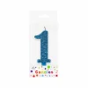 Glitter Blue Number Candle 1