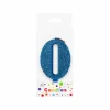 Glitter Blue Number Candle 0