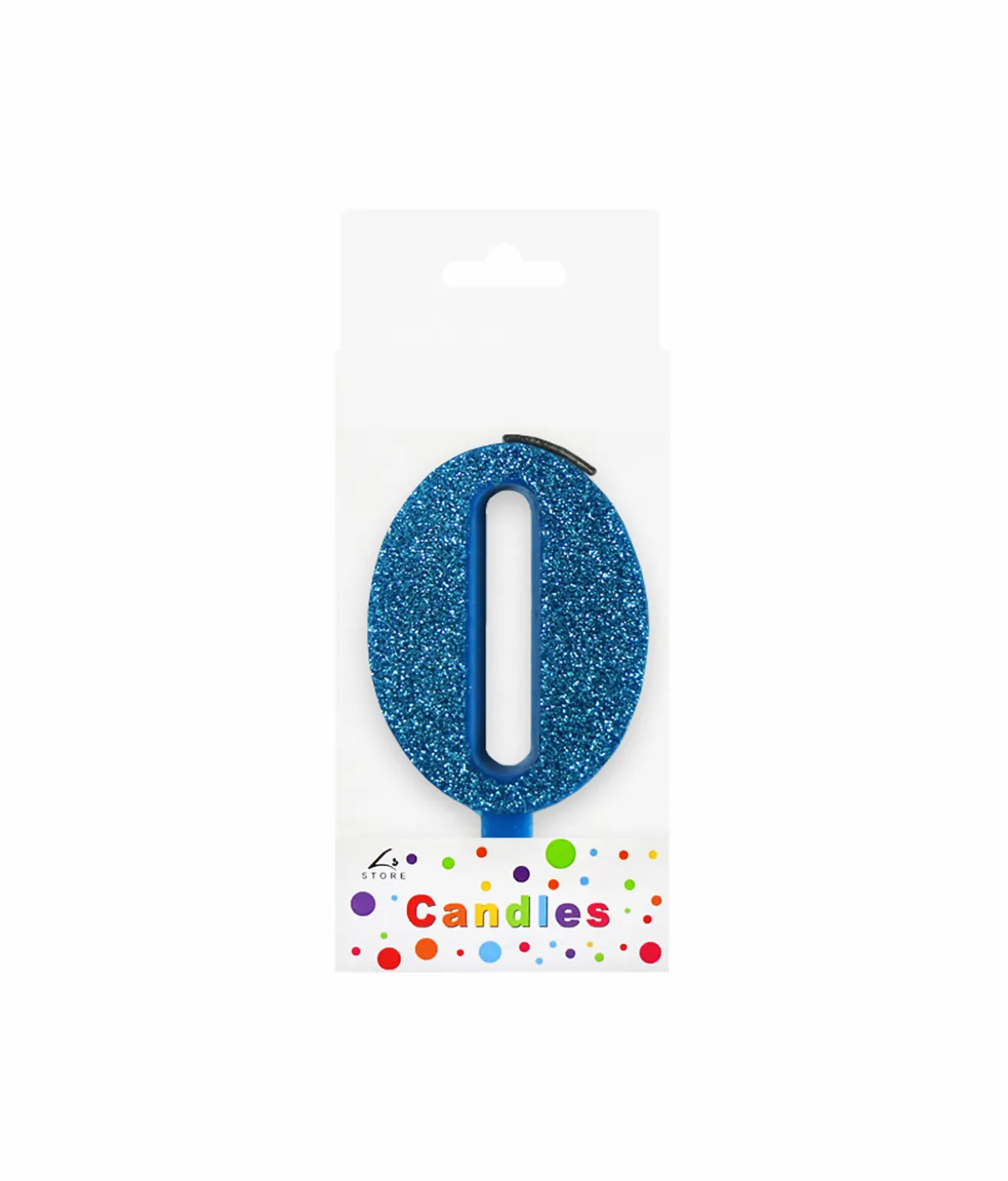 Glitter Blue Number Candle 0