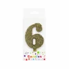 Glitter Gold Number Candle 6