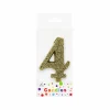 Glitter Gold Number Candle 4