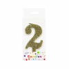 Glitter Gold Number Candle 2