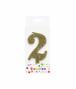 Glitter Gold Number Candle 2